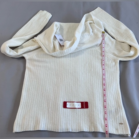 Guess Women's White Off -The Shoulder Pullover Sweater Size‎ XL - Picture 5 of 10